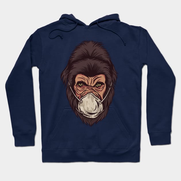 GORILLA FACE MASK DESIGN Hoodie by elaissiiliass